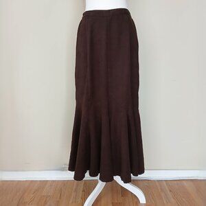 April Cornell Vintage Trumpet Midi Skirt Brown Size M